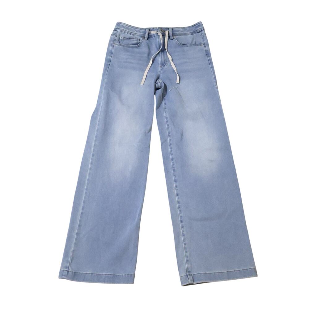 J. Jill High Rise Wide Leg Light Wash Jeans 6 Boho Coastal Grandma